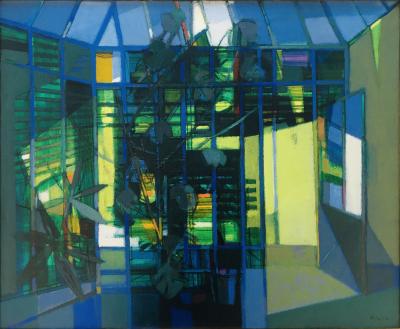 Camille HILAIRE - The greenhouse, 1962, Oil on canvas signed