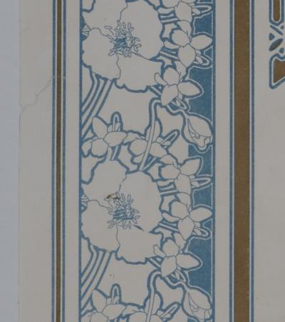 Mucha - Elégante à la couronne de fleurs 1899 - Affiche lithographique originale 2