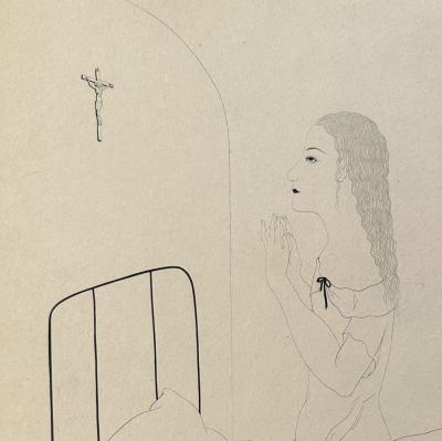 Léonard Tsuguharu Foujita (1886-1968) - La prière, 1920 - Eau forte originale signée dans la planche 2
