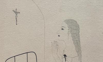 Léonard Tsuguharu Foujita (1886-1968) - La prière, 1920 - Eau forte originale signée dans la planche 2