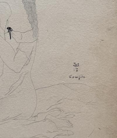 Léonard Tsuguharu Foujita (1886-1968) - La prière, 1920 - Eau forte originale signée dans la planche 2
