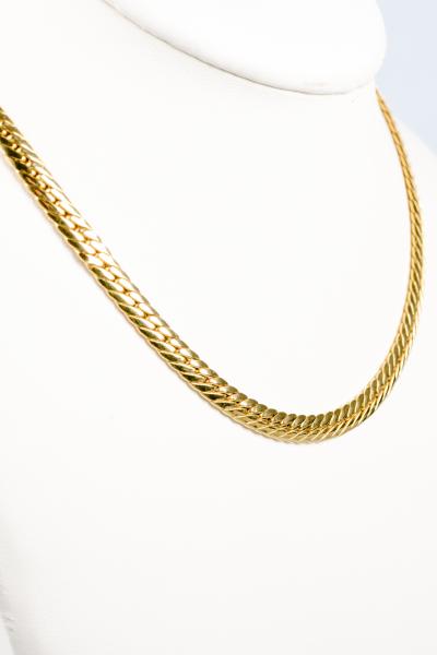Chaîne en or jaune 18 carats en maille anglaise. 2