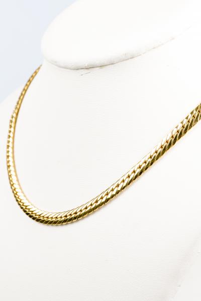 Chaîne en or jaune 18 carats en maille anglaise. 2