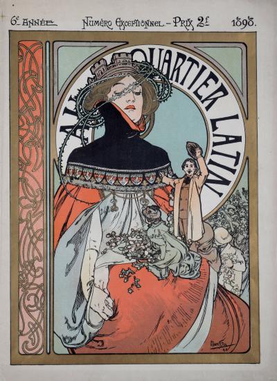 Alphonse Mucha – Au Quartier Latin, 1898 Original lithograph cover