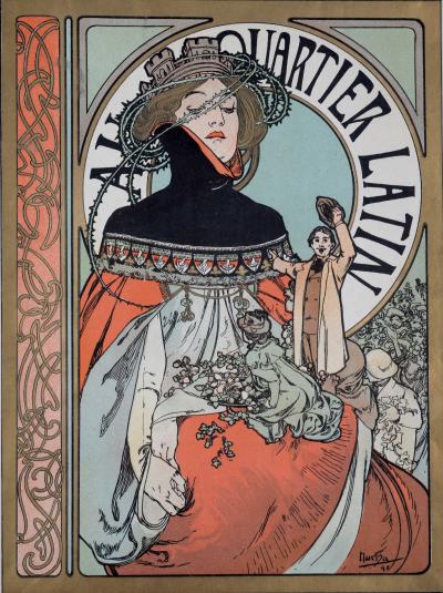 Alphonse Mucha – Au Quartier Latin, 1898 Couverture originale de la lithographie 2