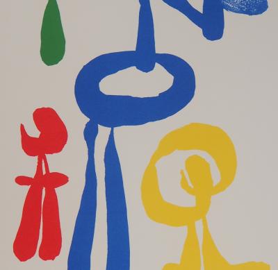 Joan MIRO (d’après) - Femme surréaliste et ses enfants - Lithographie signée 2