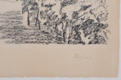 Charles LACOSTE : Pyrénées, La vallée de Monein - Lithographie originale signée, 1946 2