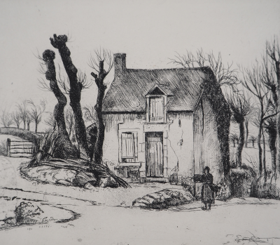 Eugène CORNEAU : La locature - Gravure Originale Signée, 1946 2