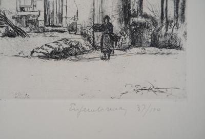 Eugène CORNEAU : La locature - Gravure Originale Signée, 1946 2