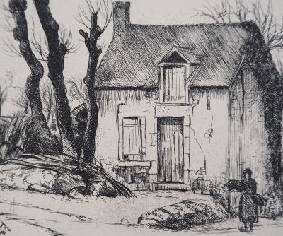 Eugène CORNEAU : La locature - Gravure Originale Signée, 1946 2