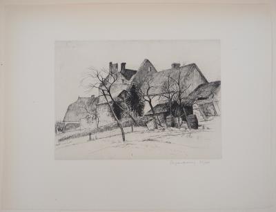 Eugène CORNEAU : Rivière bretonne - Gravure Originale Signée, 1946 2