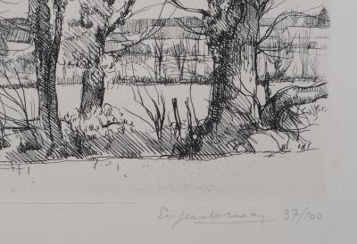 Eugène CORNEAU : Vieux arbres - Gravure Originale Signée, 1946 2