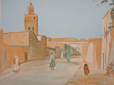 Lucien MAINSSIEUX : Tunis, rue de la vérité - Lithographie originale signée, 1949