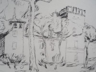 Lucien MAINSSIEUX : Vieux castel romain - Gravure Originale Signée, 1949 2