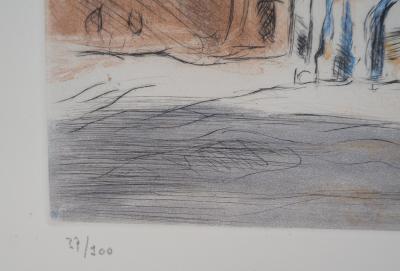 Lucien MAINSSIEUX : Le donjon gothique - Lithographie en couleurs signée, 1949 2