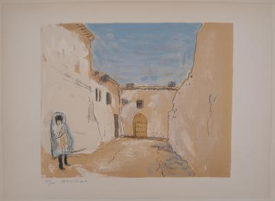Lucien MAINSSIEUX : Marrakech, La Casbah - Lithographie originale signée, 1949 2