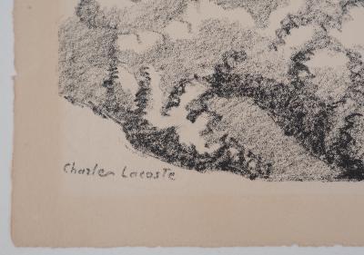 Charles LACOSTE : Béarn, collines vers Oloron - Lithographie originale, 1946 2