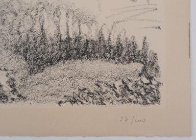 Charles LACOSTE : Béarn, collines vers Oloron - Lithographie originale, 1946 2