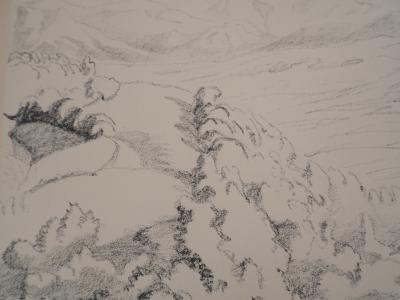 Charles LACOSTE : Béarn, collines vers Oloron - Lithographie originale, 1946 2