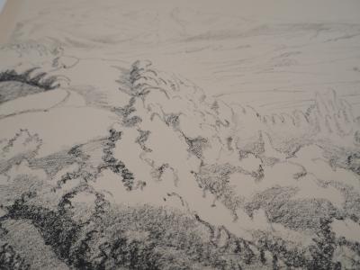 Charles LACOSTE : Béarn, collines vers Oloron - Lithographie originale, 1946 2
