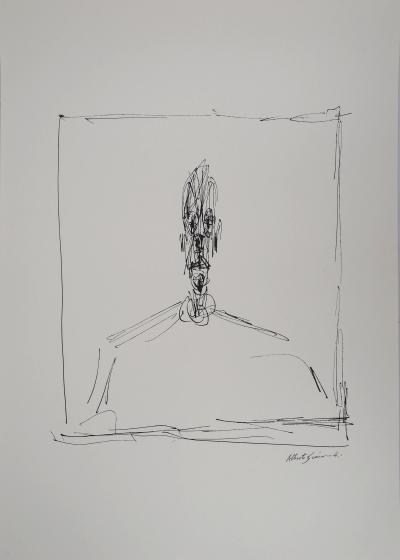 Alberto GIACOMETTI (d’après) - Buste d’homme - Lithographie signée