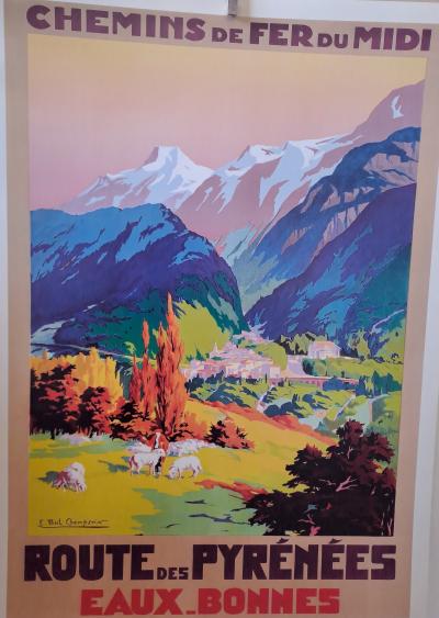 E. Paul Champseix (1890-1983) - Route des Pyrénées, Eaux-Bonnes - Affiche 2
