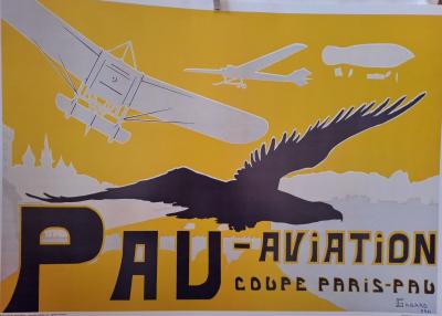 Ernest Gabard (d’après) (1879-1957) - Pau Aviation : Coupe Paris-Pau, 1912 - Affiche 2