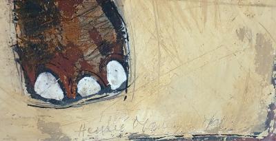 Herve MAURY,  ELEPHANT technique mixte sur TOILE signée vers 2015 2