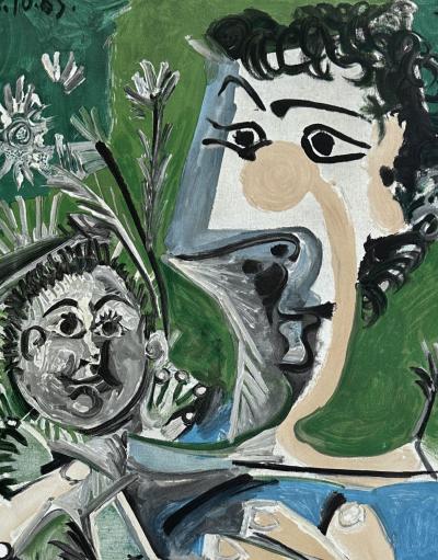 Pablo Picasso - Mère et enfant - Lithographie signée dans la planche et numérotée 2