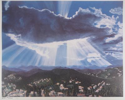 Jean MARAIS - Paysage ensoleillé (Vallauris) - Lithographie sur vélin Signée 2