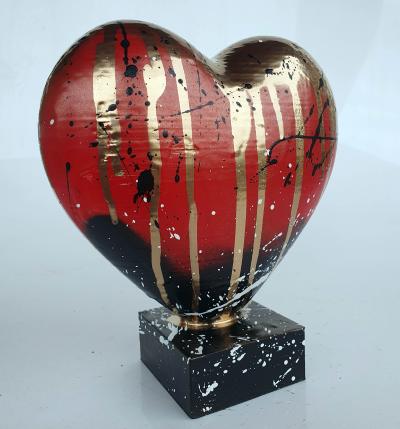 SPACO - Black & gold Heart Love, 2023 - Sculpture 2