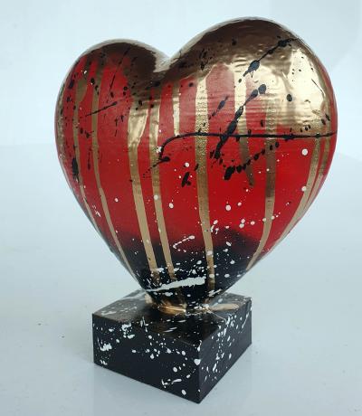 SPACO - Black & gold Heart Love, 2023 - Sculpture 2