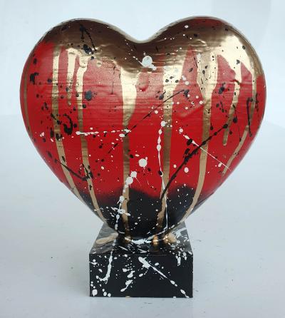 SPACO - Black & gold Heart Love, 2023 - Sculpture 2