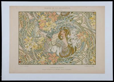 Alphonse MUCHA - Byzantine & Langage des Fleurs, c. 1900 - Rare set of 2 original lithographs 2