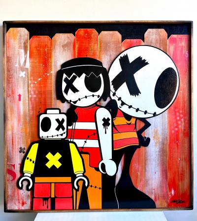 Arsen - Sacrée Triplette - Acrylique sur bois 2