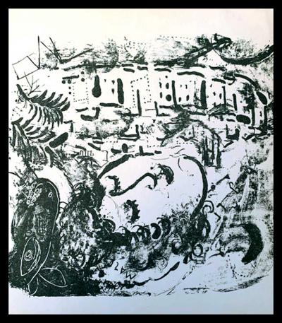 Marc CHAGALL - the village, 1957 - Original lithograph 2
