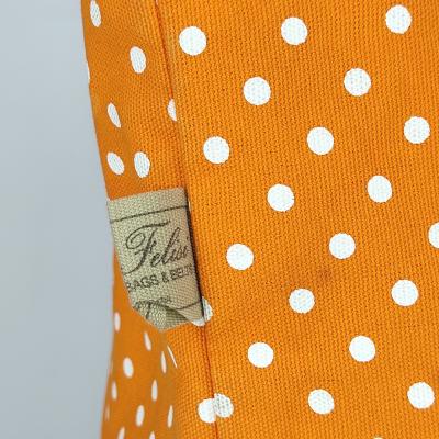Felisi - Borsa shopper in tela arancione con pois bianchi 2