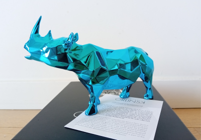 Rhino Spirit (Azur Edition) - Richard Orlinski Sculpture 2