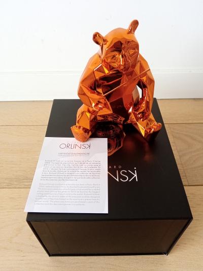 Richard Orlinski - Panda Spirit (Orange Edition) - Sculpture en résine 2