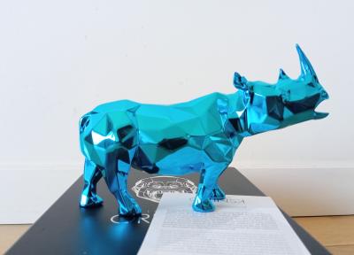 Rhino Spirit (Azur Edition) - Richard Orlinski Sculpture 2