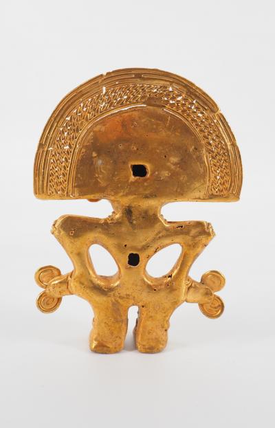 COLOMBIE Civilisation Taïrona - Dieu masqué - Statuette en or tumbago 2