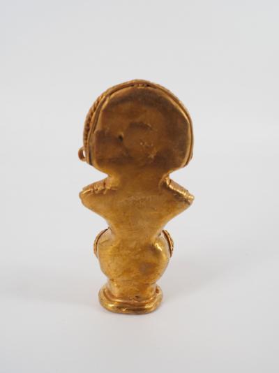 COLOMBIE Civilisation Taïrona - Divinité androgyne - Statuette en or tumbago 2