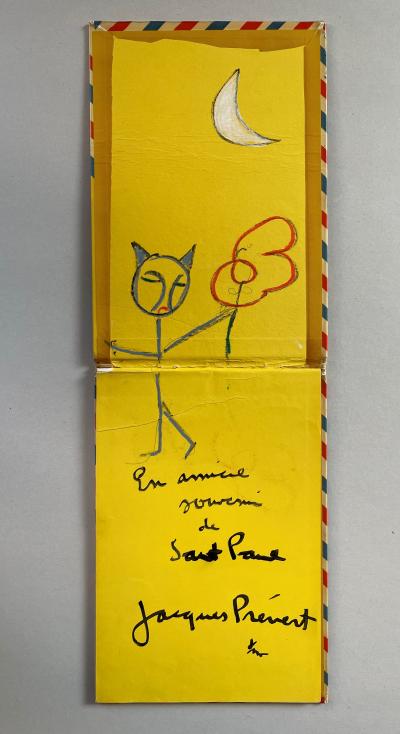Jacques PREVERT – Livre dédicacé avec dessin 2