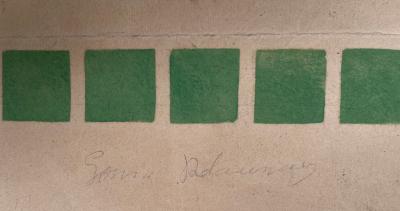 Sonia DELAUNAY - Projet de décor - Dessin gouaché signé 2