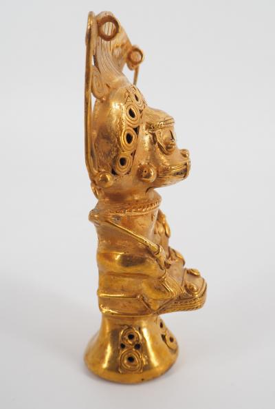 COLOMBIE Civilisation Taïrona - Chaman méditant - Statuette en or tumbago 2