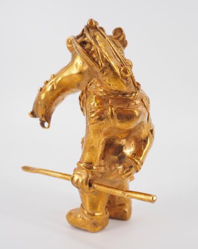 COLOMBIE Civilisation Taïrona - Guerrier tapir - Statuette en or tumbago 2