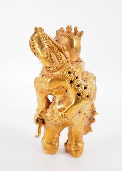 COLOMBIE Civilisation Taïrona - Guerrier tapir - Statuette en or tumbago 2