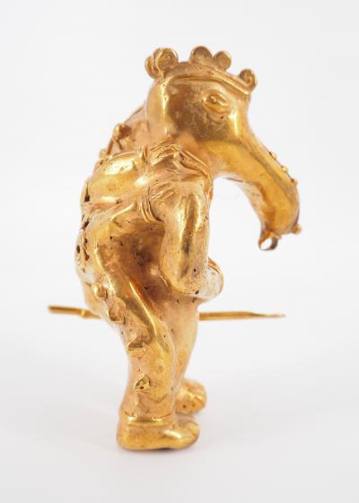 COLOMBIE Civilisation Taïrona - Guerrier tapir - Statuette en or tumbago 2