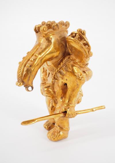 COLOMBIE Civilisation Taïrona - Guerrier tapir - Statuette en or tumbago 2