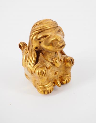COLOMBIE Civilisation Taïrona - Vieux sage - Statuette en or tumbago 2